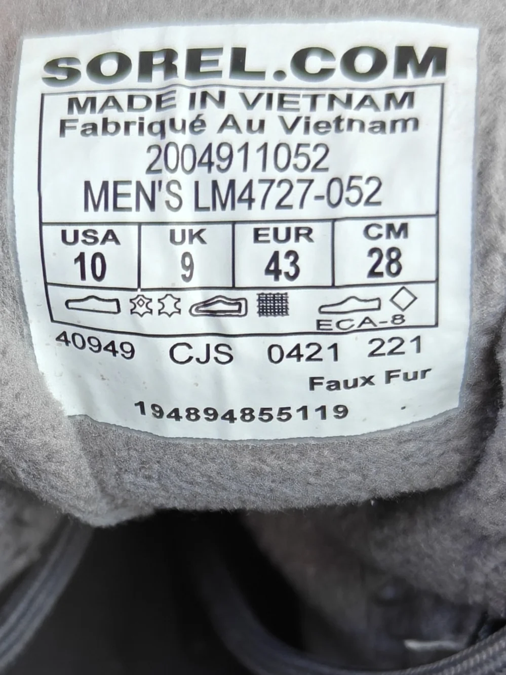 SOREL Mens Explorer Mission Waterproof Boots Quarry Grey Suede Size 10
